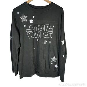 Star Wars Juniors' Logo Star Graphic Sweatshirt Color Vintage Black Size large